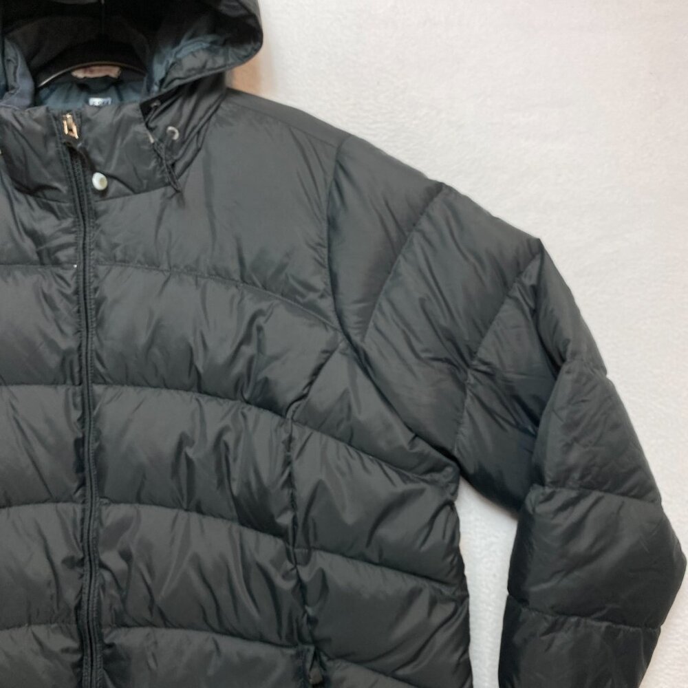 VINTAGE LL Bean Coat Womens 2X Black Goose Down Fill Puffer Hood Warm Jacket - Picture 2 of 13